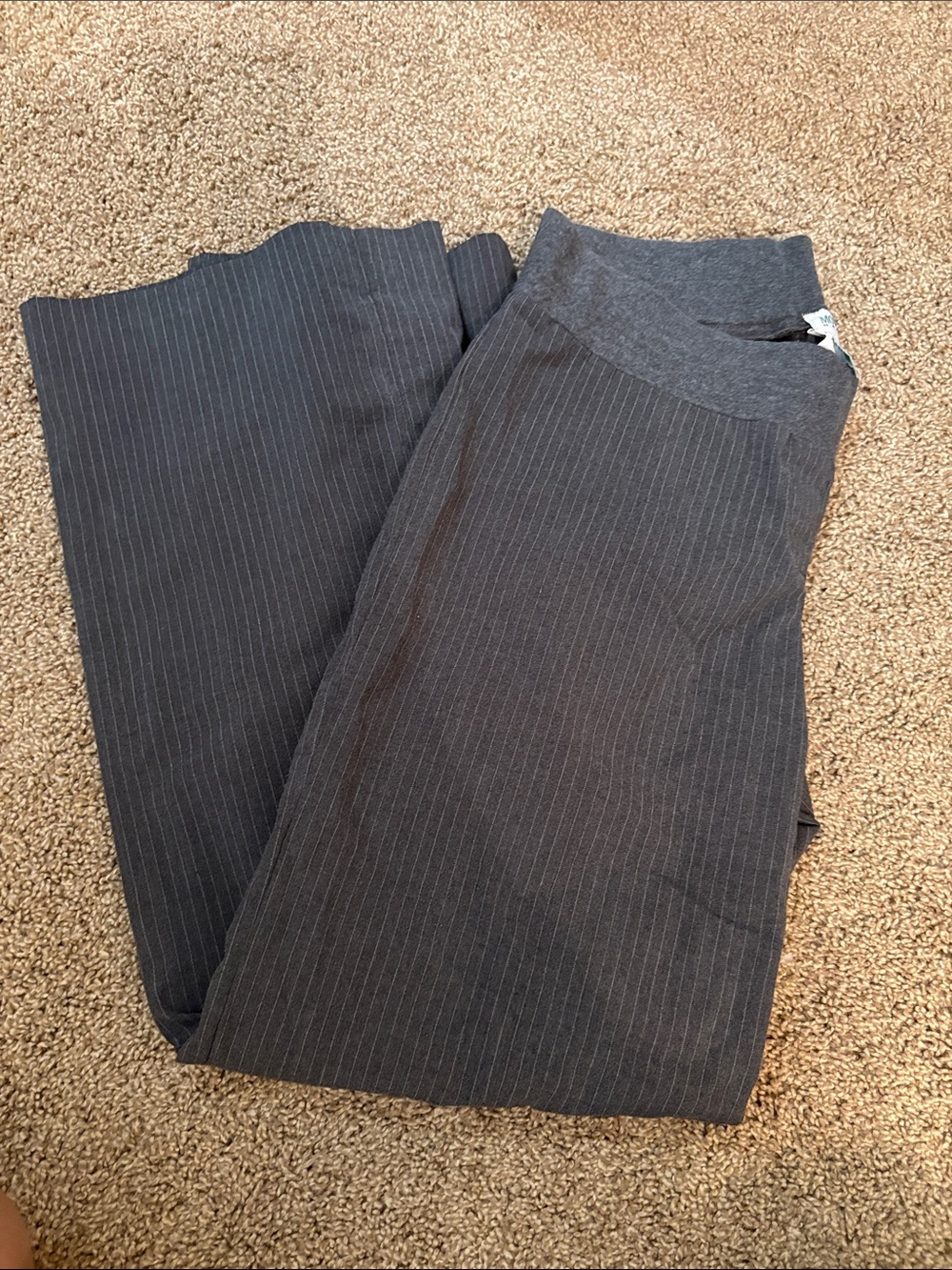 Motherhood Maternity Gray Pinstripe Maternity Pants